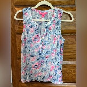Lilly Pulitzer Pink and Blue Sleeveless Top